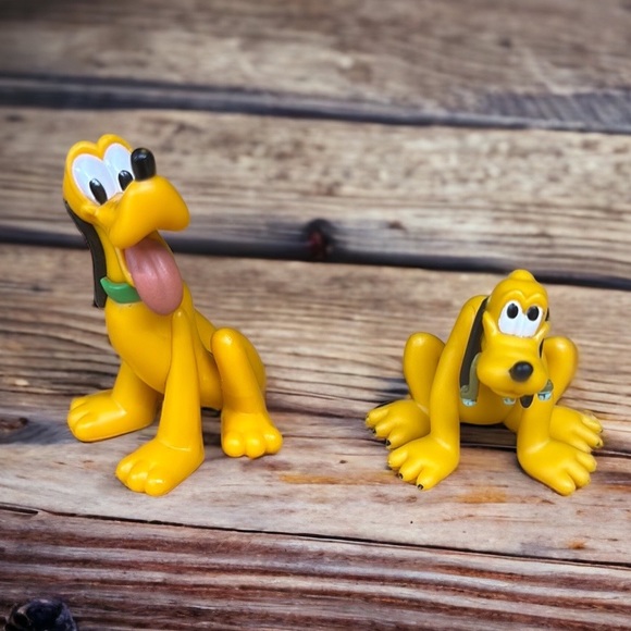 Disney Exclusive Pluto Dog PVC Figures Cake Toppers 3" & 2" - Picture 1 of 6